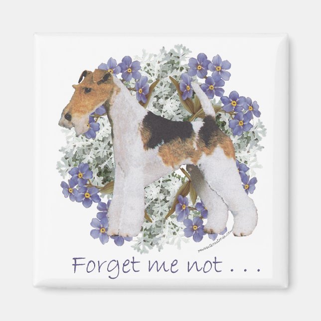 Imán Wire Fox Terrier Forget-Me-Not (Frente)