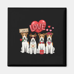 Imán Wire Fox Terrier I Woof You Bow Sungles Heart Vale