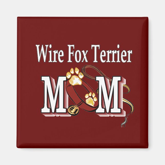Imán Wire Fox Terrier Mom Gifts (Frente)