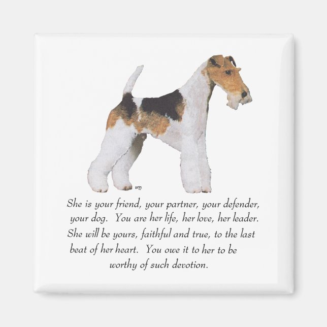 Imán Wire Fox Terrier Recuerdo HEMBRA (Frente)