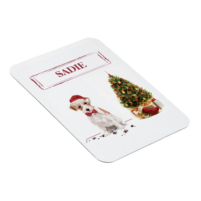 Imán Wire Haired Jack Russell Funny Navidades Dog (Lado Derecho)