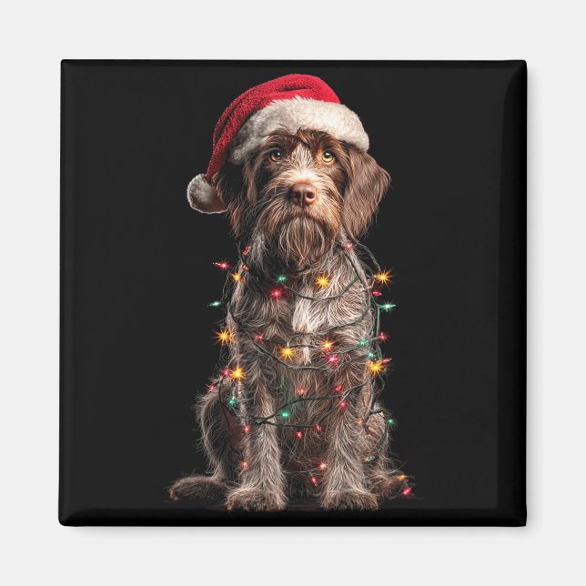 Imán Wirehaired Inting Griffon Christmas Graphics Dog L (Frente)