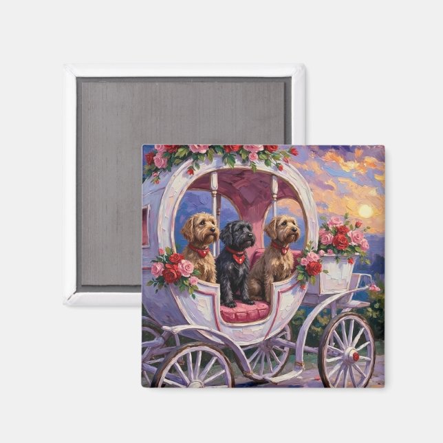 Imán Wirehaired Pointing Griffon Dog Valentine's Day (Anverso/Reverso)