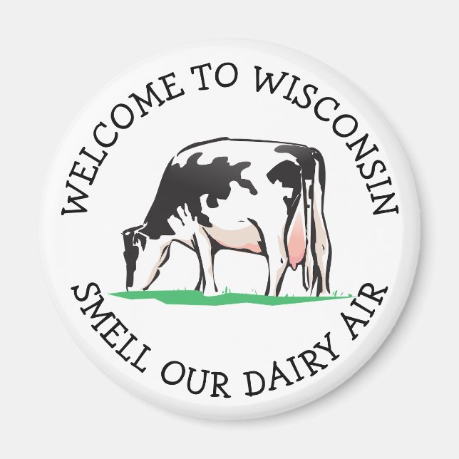 Imán Wisconsin Cow Dairy Farmer Humor Magnet (Frente)