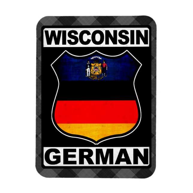 Imán Wisconsin German American Flexi Magnet (Vertical)