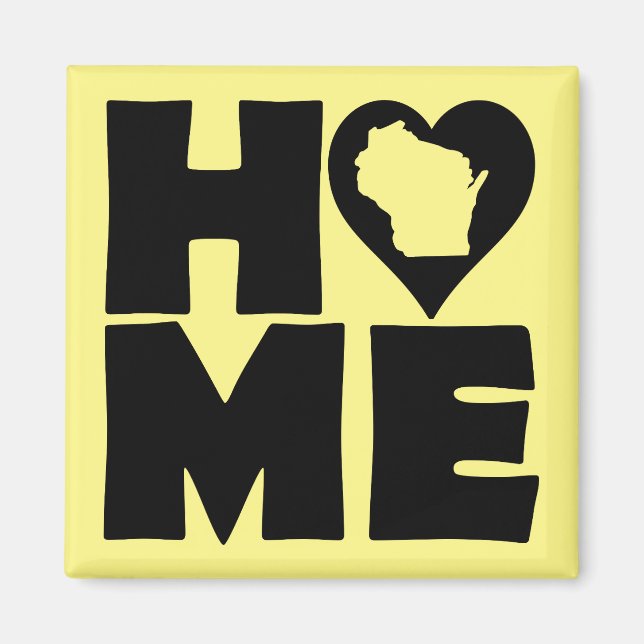 Imán Wisconsin Home Heart State Fridge Magnet (Frente)