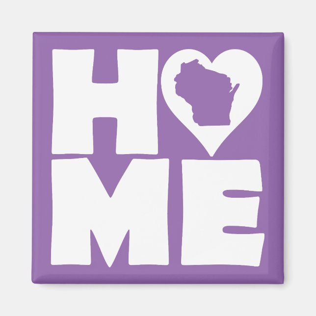 Imán Wisconsin Home Heart State Fridge Magnet (Frente)