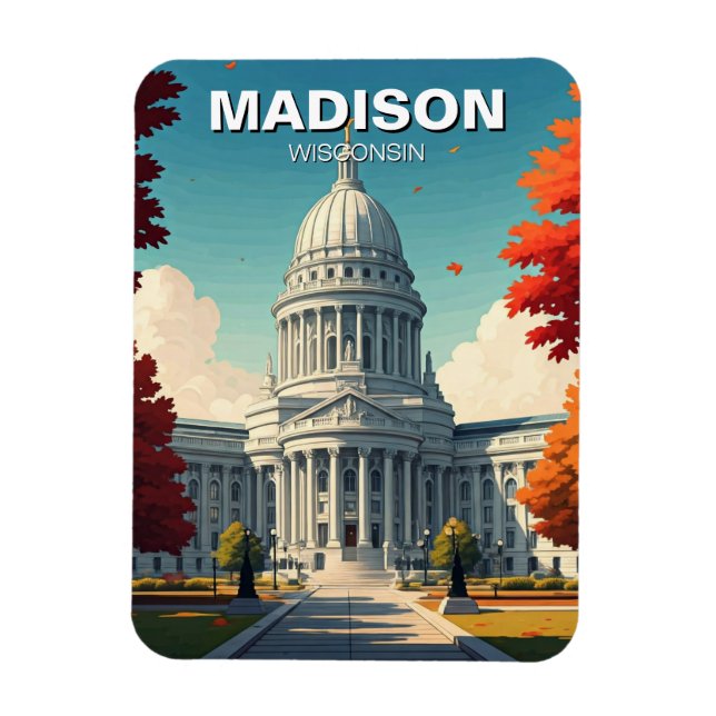Imán Wisconsin Madison State Capitol (Vertical)