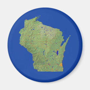 Imán Wisconsin Map Magnet