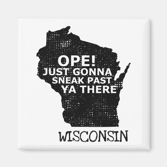 Imán Wisconsin Map Open Sneak Pasó Ya Hay Cita Estado (Frente)