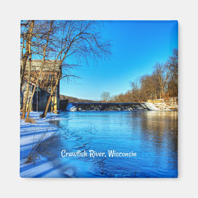 Imán Wisconsin, río Crawfish cerca de Elba, (Frente)