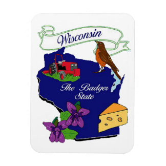 Imán Wisconsin State Premium Magnet 3x4