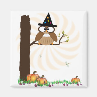 Imán Witch Owl Halloween Magnet