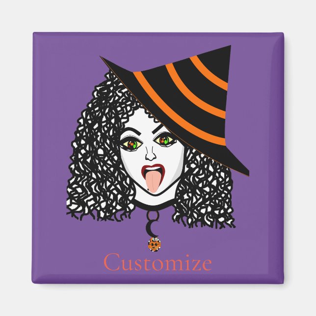 Imán Witch Thunder_Cove con cabello rizado (Frente)
