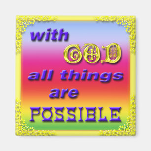 Imán WithGodAllThingsArePossibleRainbow