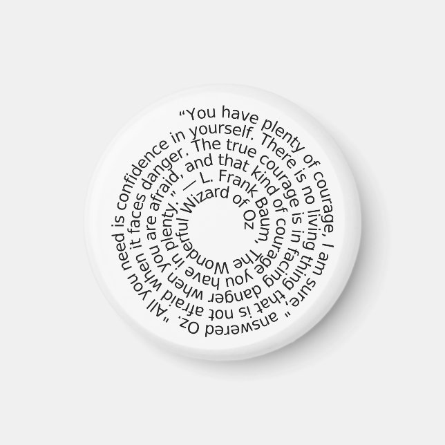 Imán Wizard of Oz courage quote magnet (Frente)