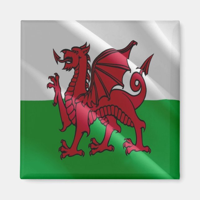 Imán WLS002 Waving FLAG welsh WALES, Fridge (Frente)