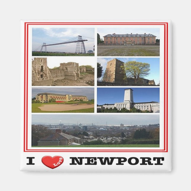 Imán WLS020 NEWPORT "I LOVE", Gales, Europa, Fridge (Frente)