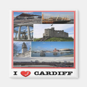 Imán WLS021 CARDIFF "I LOVE", Gales, Europa, Fridge