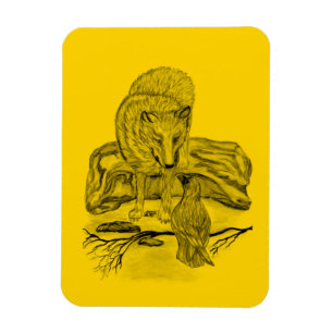 Imán Wolf and Raven - Diseño negro y amarillo