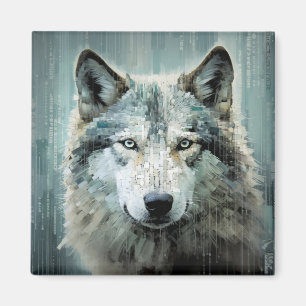 Imán Wolf Animal Art Decor Paint Mosaic