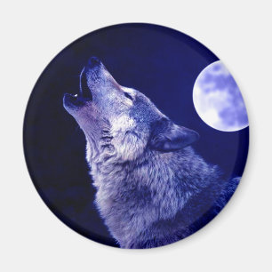 Imán Wolf Howling en la Luna