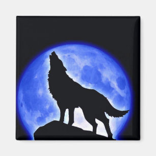 Imán Wolf Howling en la Luna