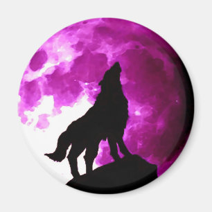 Imán Wolf Howling en la Luna