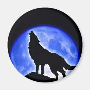 Imán Wolf Howling en la Luna