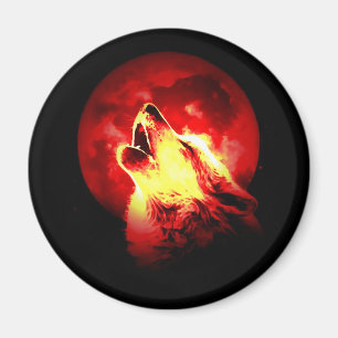 Imán Wolf Howling en Red Night