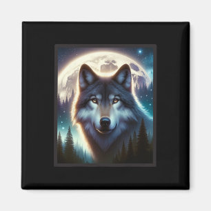Imán Wolf Icy Moon Galaxy Hundiendo A Los Lobos Gris De