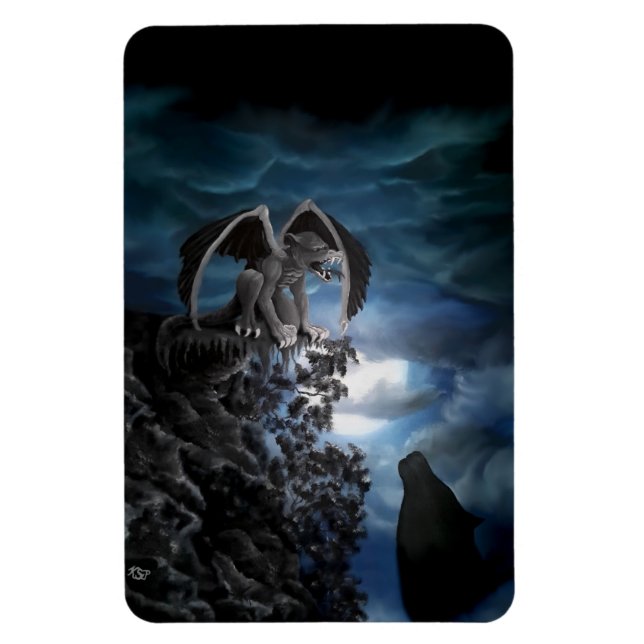Imán Wolf Moon - Wolf con Golem (Vertical)