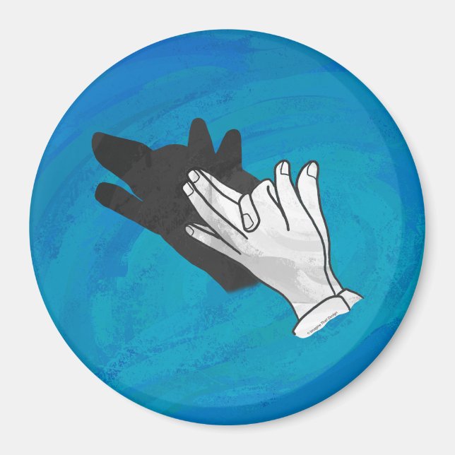 Imán Wolf On Blue (Frente)