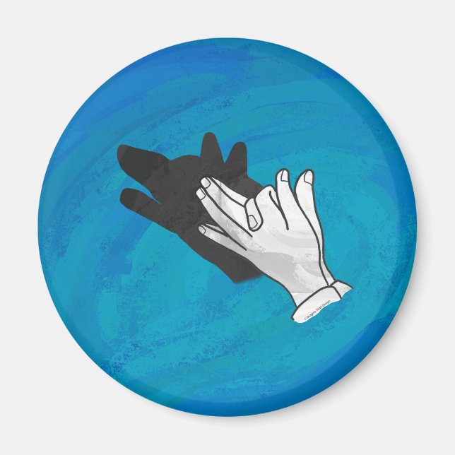 Imán Wolf On Blue (Frente)