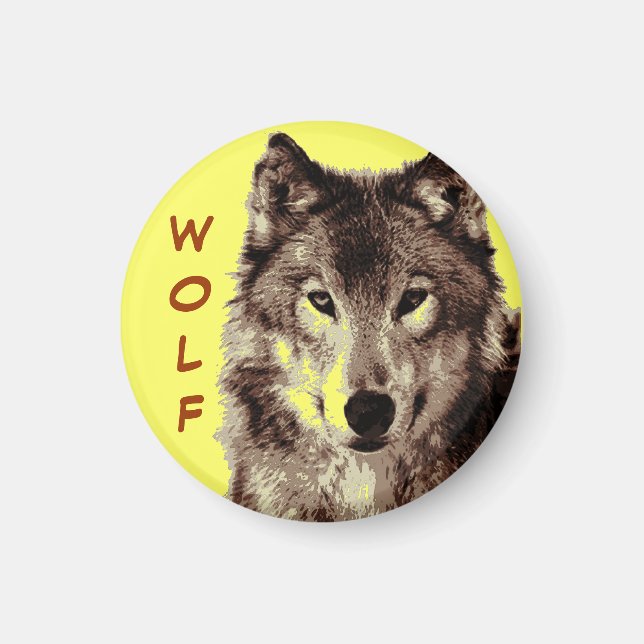 Imán Wolf Round Magnet (Frente)