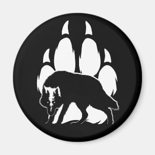 Imán Wolf Silhouette y Footprint