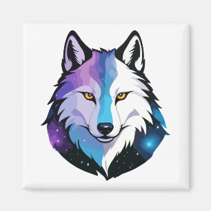 Imán Wolf Vector Arte Animal Moderno Ciudad Urbana Gráf