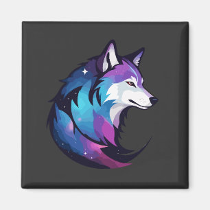 Imán Wolf Vector Arte Animal Moderno Ciudad Urbana Gráf