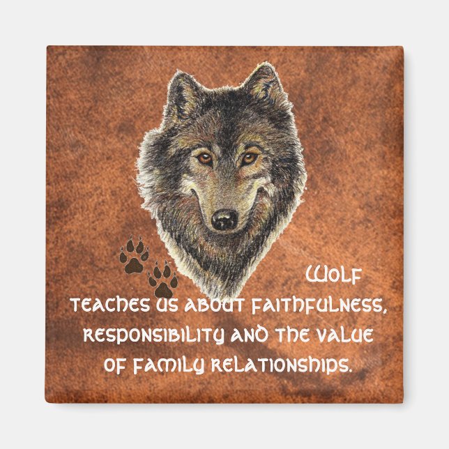 Imán Wolf, Wolves Animal Totem, Nature Guide (Frente)
