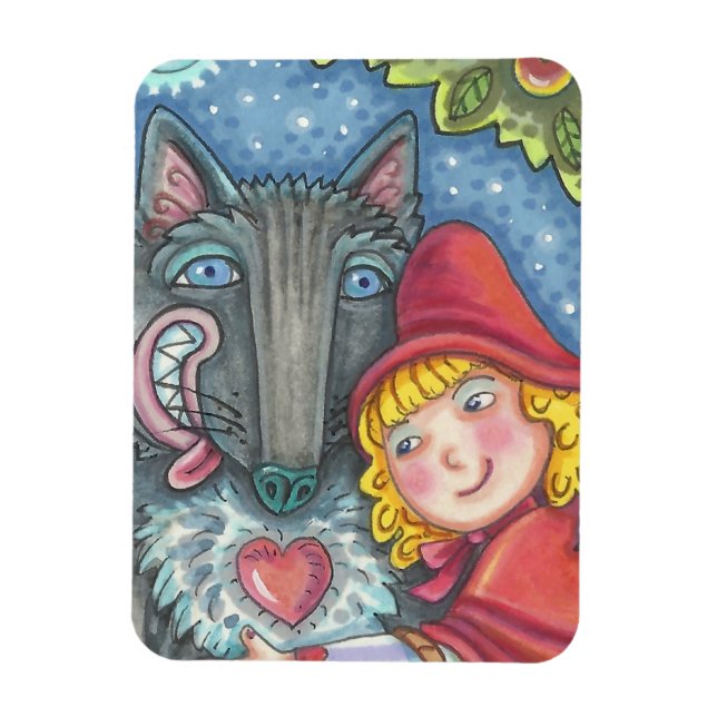 Imán Wolf Y Red Riding Hood MAGNET *Personalizar (Vertical)