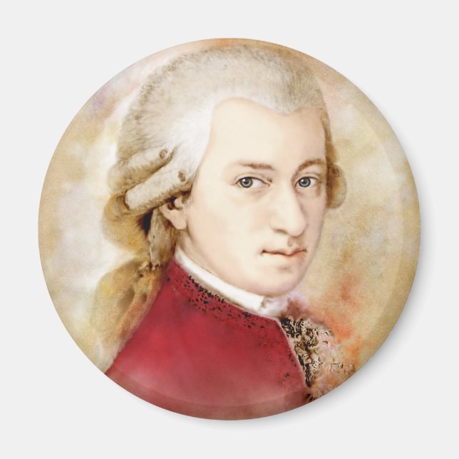 Imán Wolfgang Amadeus Mozart im Aquarell Stil (Frente)
