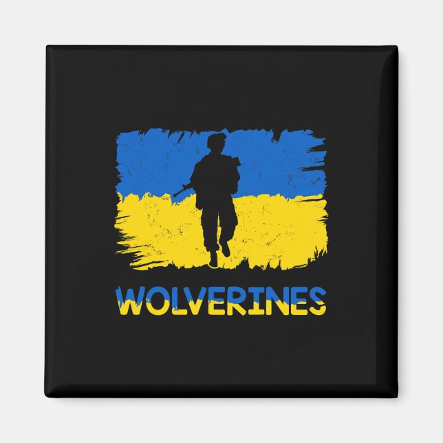 Imán Wolverines Support Ukraine Support Ukraine Stand W (Frente)