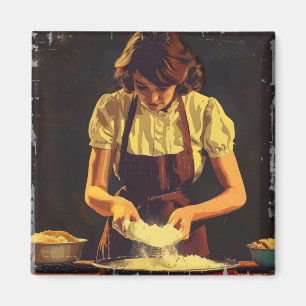 Imán Woman Bake Vintage