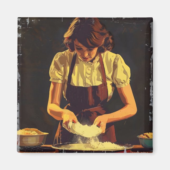 Imán Woman Bake Vintage (Frente)