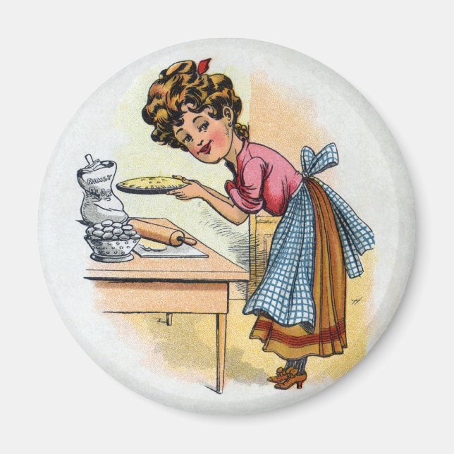 Imán Woman Baking Pies (Frente)