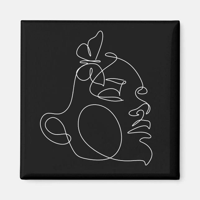 Imán Woman Face Line Art (Frente)