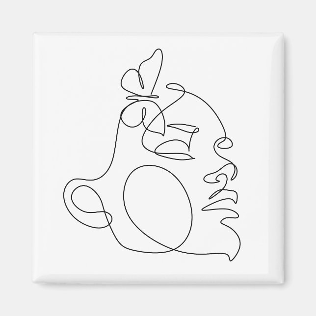 Imán Woman Face Line Art (Frente)