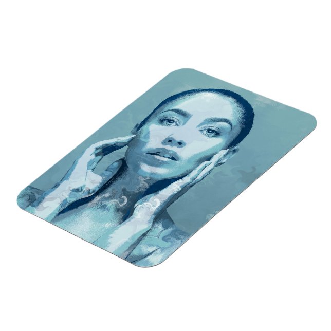 Imán "Woman in Blue" Premium Canvas  (Lado Izquierdo)