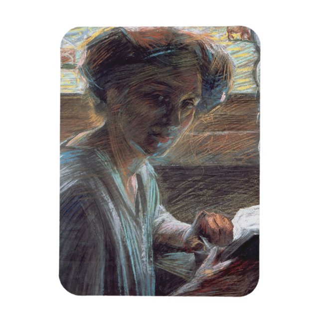 Imán Woman Reading, 1909 (aceite sobre lienzo) (Vertical)