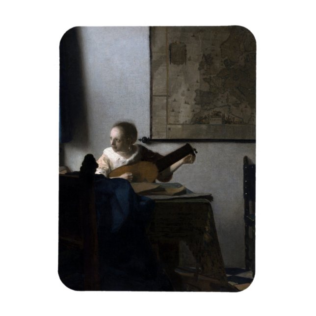 Imán Woman with Lute Johannes Vermeer (Vertical)